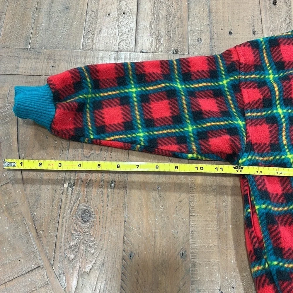 Gymboree vintage square plaid fleece jacket